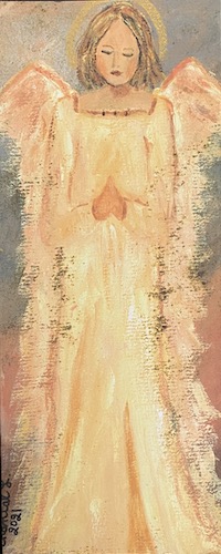 #61 Gold Angel Tall Card by Chantal Littleton