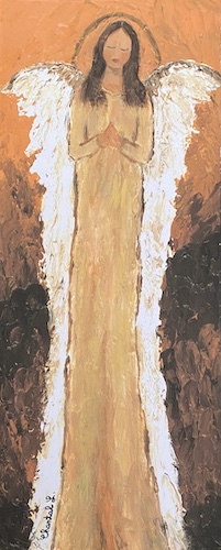 #64 Tan Angel Tall Card by Chantal Littleton