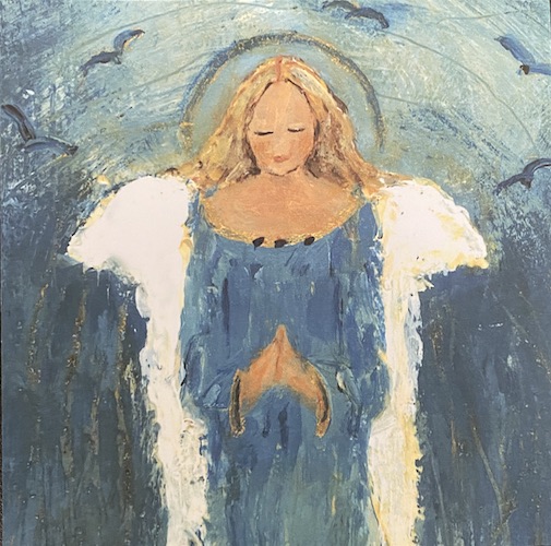 #18 Blue Angel Square Card by Chantal Littleton