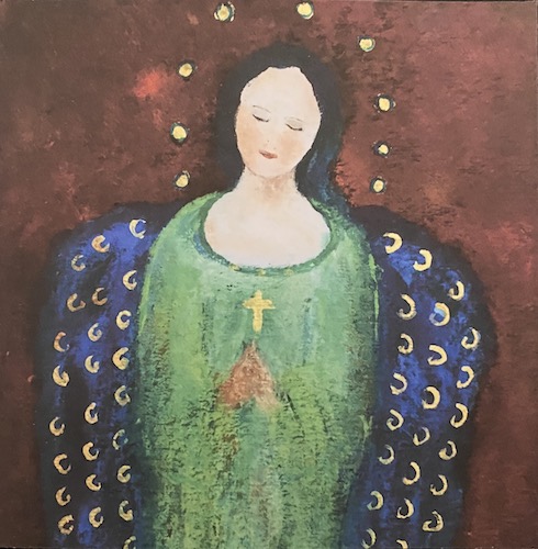 #20 Green Angel Square Card by Chantal Littleton