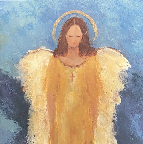 #23 Gold Angel Square Card by Chantal Littleton