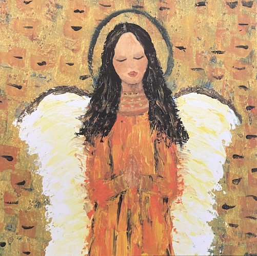 #25 Orange Angel Square Card by Chantal Littleton