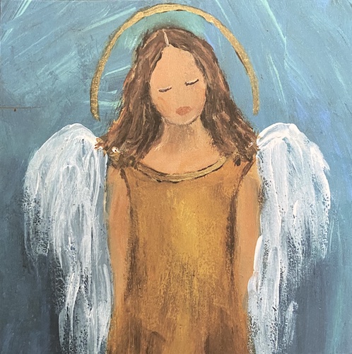 #30 Gold Angel Square Card by Chantal Littleton